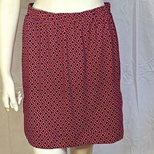 Ellie Kai Size 8 Navy Blue and Coral Mini Skirt, Size 8